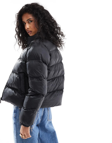 adidas Originals Short Puffer jacket in black