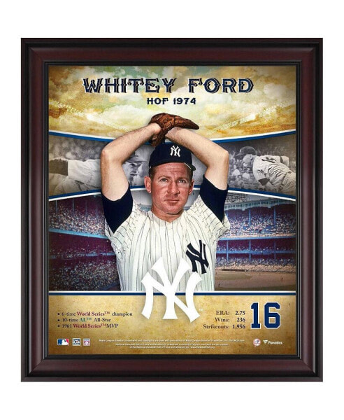 Whitey Ford New York Yankees Framed 15" x 17" Hall of Fame Career Profile