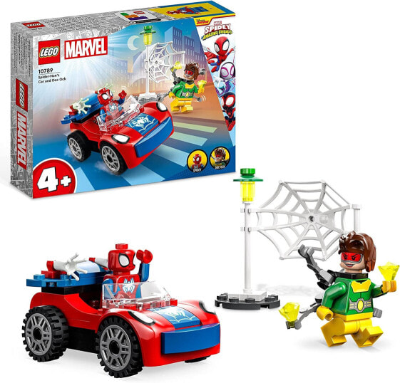 LEGO Marvel Spider-Mans Car and Doc Ock Set, Spidey and His Super Friends, Buildable Toy for Boys and Girls from 4 Years, with Glow in the Dark Parts 10789
