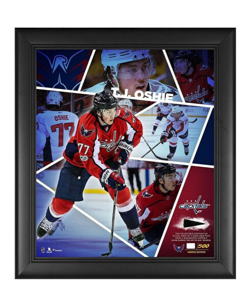 T.J. Oshie Washington Capitals Framed 15'' x 17'' Impact Player Collage with a Piece of Game-Used Puck - Limited Edition of 500
