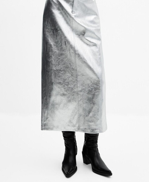 Юбка женская MANGO Металлическая Midi Skirt