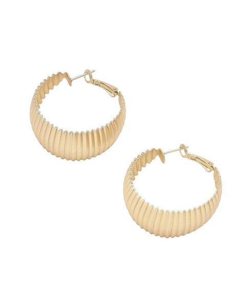 Women's Black Ripple Hoop Earrings