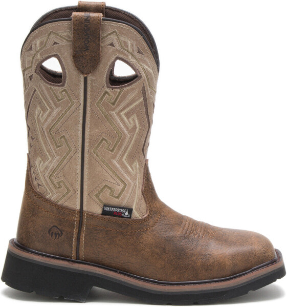 Сапоги женские Wolverine Rancher Aztec Steel Toe Wellington WP коричневые широкие Рабочая обувь