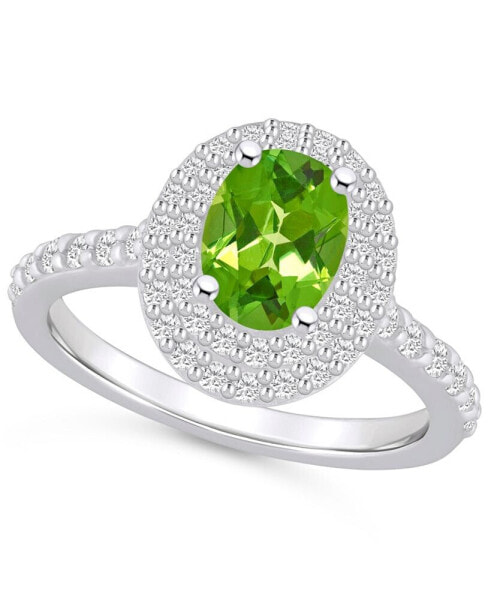 Кольцо Macy's Peridot and Diamond Halo