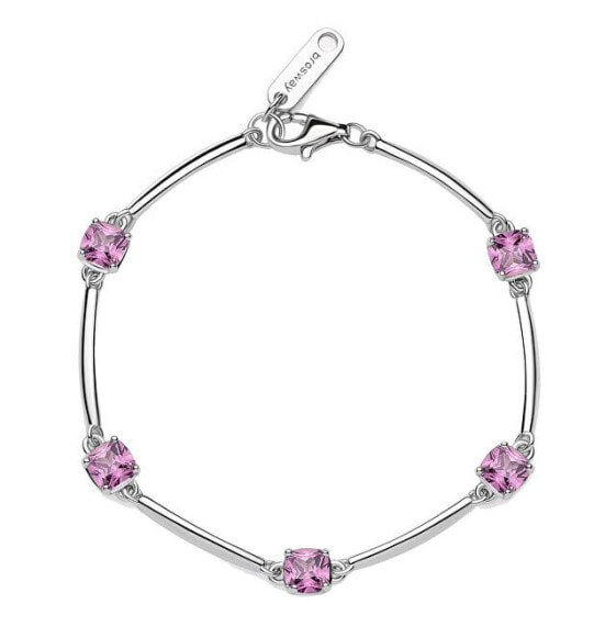 Fancy Vibrant Pink Cubic Zirconia Silver Bracelet FVP05