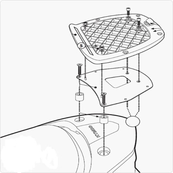 GIVI Monolock Top Case Rear Rack Fitting Kymco Downtown 125i/200i/300i