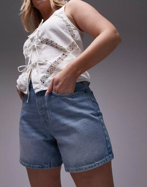 Topshop Hourglass denim Editor short in bleach