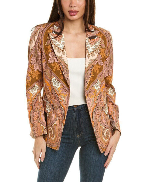 Kobi Halperin Clare Print Poplin Jacket Women's Orange M