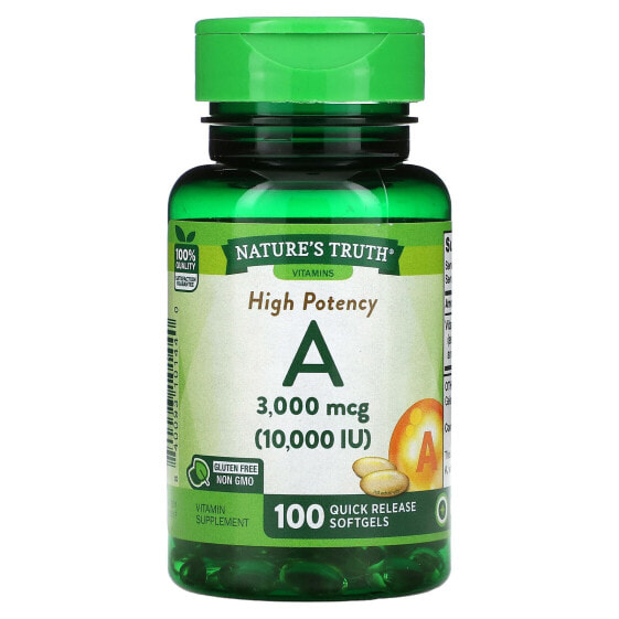 High Potency Vitamin A, 3,000 mcg (10,000 IU), 100 Quick Release Softgels