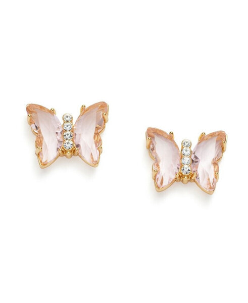 Faux Stone Butterfly Stud Earrings