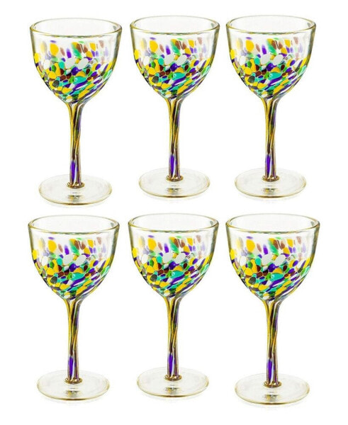 Recycled Hand Blown Mexican Wine Glasses, Set of 6 8