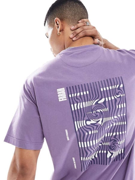 Farah damon backprint t-shirt in purple