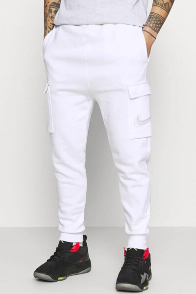 Sportswear Fleece Cargo Pant Şardonlu Eşofman Altı Beyaz