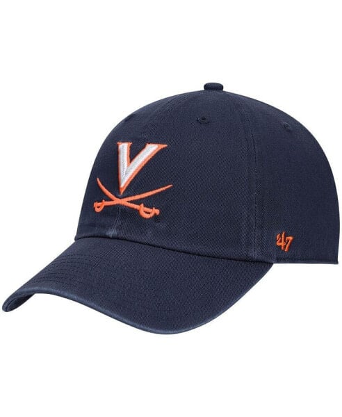 Men's Navy Virginia Cavaliers Clean Up Logo Adjustable Hat