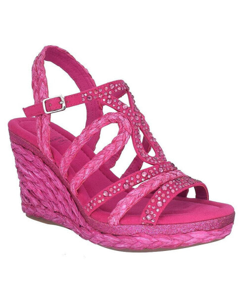 Women's Omalia Raffia Platform Wedge Sandals