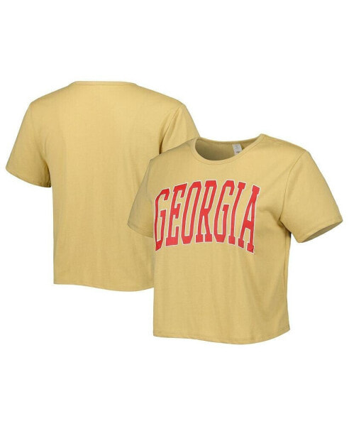 Women's Tan Georgia Bulldogs Core Fashion Cropped T-shirt