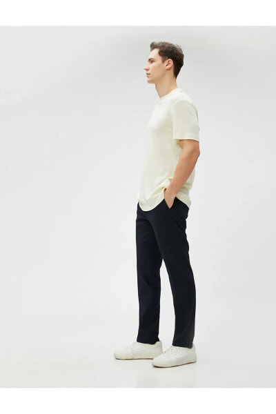 Klasik Pantolon Slim Fit Düğmeli Cep Detaylı