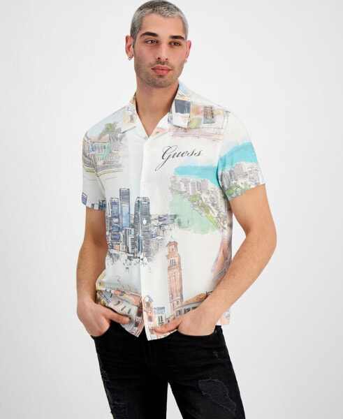 Рубашка мужская Guess Regular-Fit Riviera Graphic