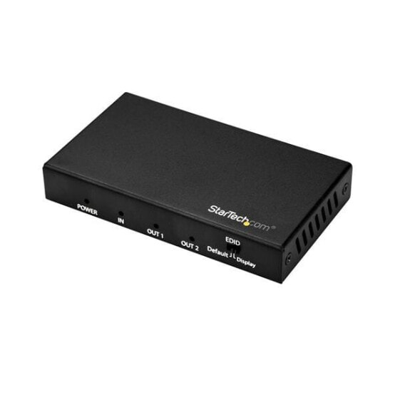 StarTech.com 2-Port HDMI Splitter - 60Hz - HDMI - 2x HDMI - 3840 x 2160 pixels - Black - 1280 x 720 (HD 720) - 1920 x 1080 (HD 1080) - 1920 x 1200 (WUXGA) - 2560 x 1600 (WQXGA) - 3840 x 2160 - 720p - 1080p