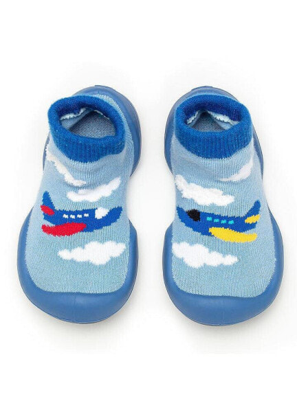 Infant Boy First Walk Sock Shoes Aeroplane
