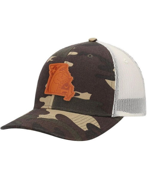 Men's Camo Missouri Icon Woodland State Patch Trucker Snapback Hat