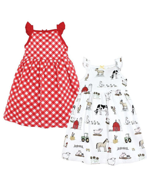 Toddler Girls Cotton Dresses, Farm