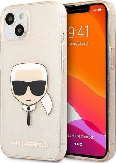 Karl Lagerfeld Etui Karl Lagerfeld KLHCP13SKHTUGLGO Apple iPhone 13 mini złoty/gold hardcase Glitter Karl`s Head