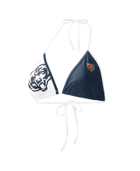 Women's Navy, White Chicago Bears Play Action Bikini Top