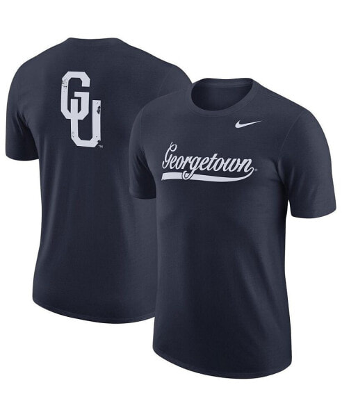 Men's Navy Georgetown Hoyas 2-Hit Vault Performance T-shirt