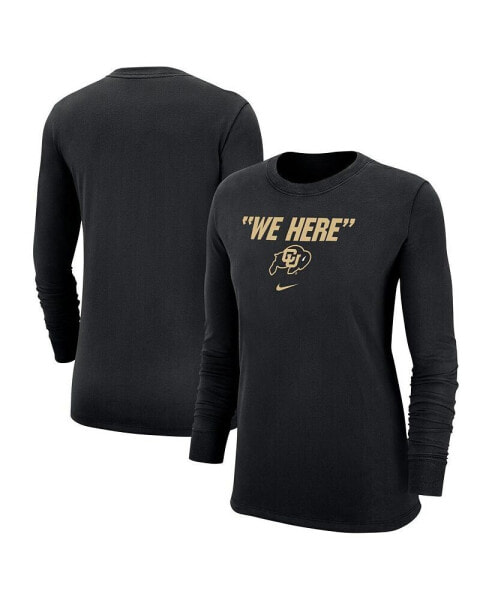 Women's Black Colorado Buffaloes We Here Core Long Sleeve T-shirt