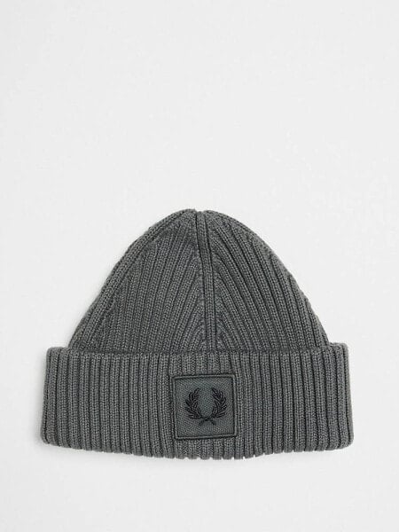 Fred Perry unisex logo chunky rib in grey 