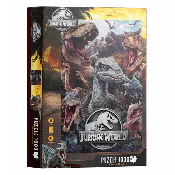 Пазл SD-TOYS Comp Various Jurassic World 1000 элементов, на основе фильмов о Юрском периоде.