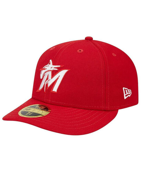 Men's Scarlet Miami Marlins Low Profile 59FIFTY Fitted Hat