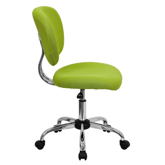 Mid-Back Apple Green Mesh Swivel Task Chair With Chrome Base