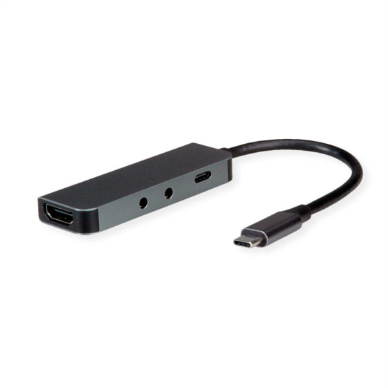 ROLINE USB-C Docking HDMI+TRRS+MIC+PD 4K60 100W - Audio/Multimedia - Digital