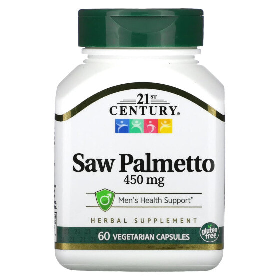Витамины для мужского здоровья 21st Century Saw Palmetto, 450 мг, 200 вегетарианских капсул