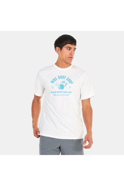 Dri-Fit Uv Hyverse Men's Short-Sleeve Fitness Beyaz Erkek T-shirt