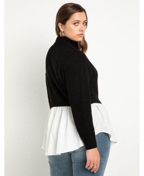 Plus Size Twofer Skirted Sweater