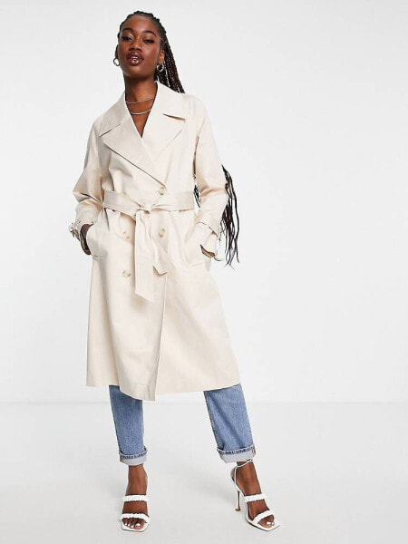 Forever New belted trench coat in stone