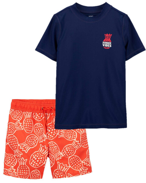 Kid Pineapple Rashguard & Swim Trunks Set 4