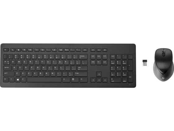 HP Wireless Rechargeable 950MK Mouse and Keyboard - Full-size (100%) - RF Wireless - Mechanical - QWERTY - Black - Mouse included