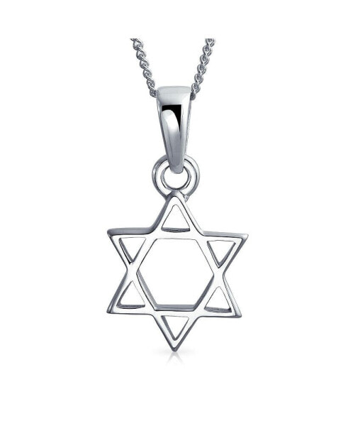 Unisex Hanukkah Magen Star of David Pendant Necklace Religious Judaic Jewelry for Women Bat Mitzvah .925 Sterling Silver