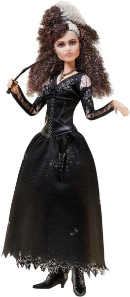 Harry Potter Bellatrix Lestrange Doll - Collectible Doll with Signature Black Dress, Necklace & Wall - Flexible Joints - 10 Feet Tall - Gift for Kids 6+