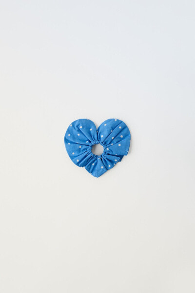 Polka dot print heart scrunchie