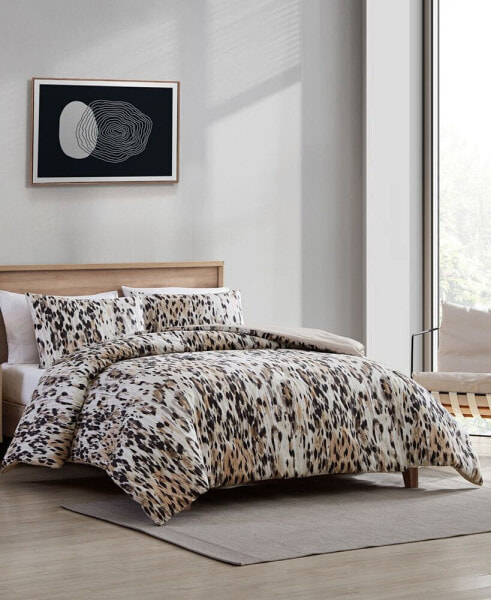 Abstract Leopard 3 Piece Duvet Cover Set, King