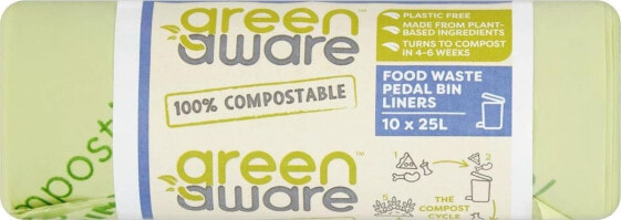 GreenAware GreenAware, Kompostowalne worki na odpady spożywcze 25L, 10 szt.