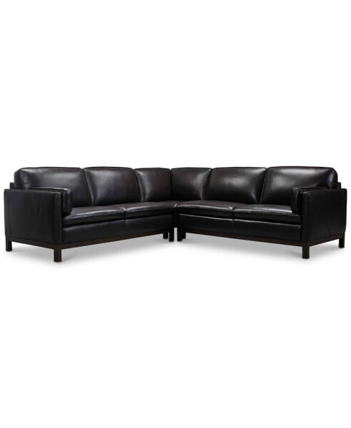 Virton 3-Pc. Leather "L" Sectional Sofa, Created for Macy's