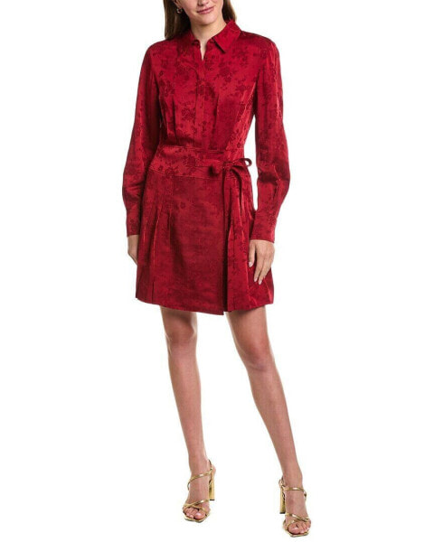 Jason Wu Pleated Jacquard Shirtdress Women's Red 10