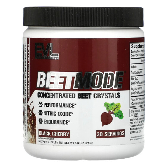 EVLution Nutrition, BeetMode, кристаллы концентрированной свеклы, черешня, 195 г (6,88 унции)