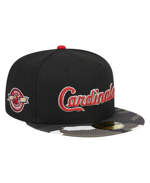 Men's Black St. Louis Cardinals Metallic Camo 59FIFTY Fitted Hat